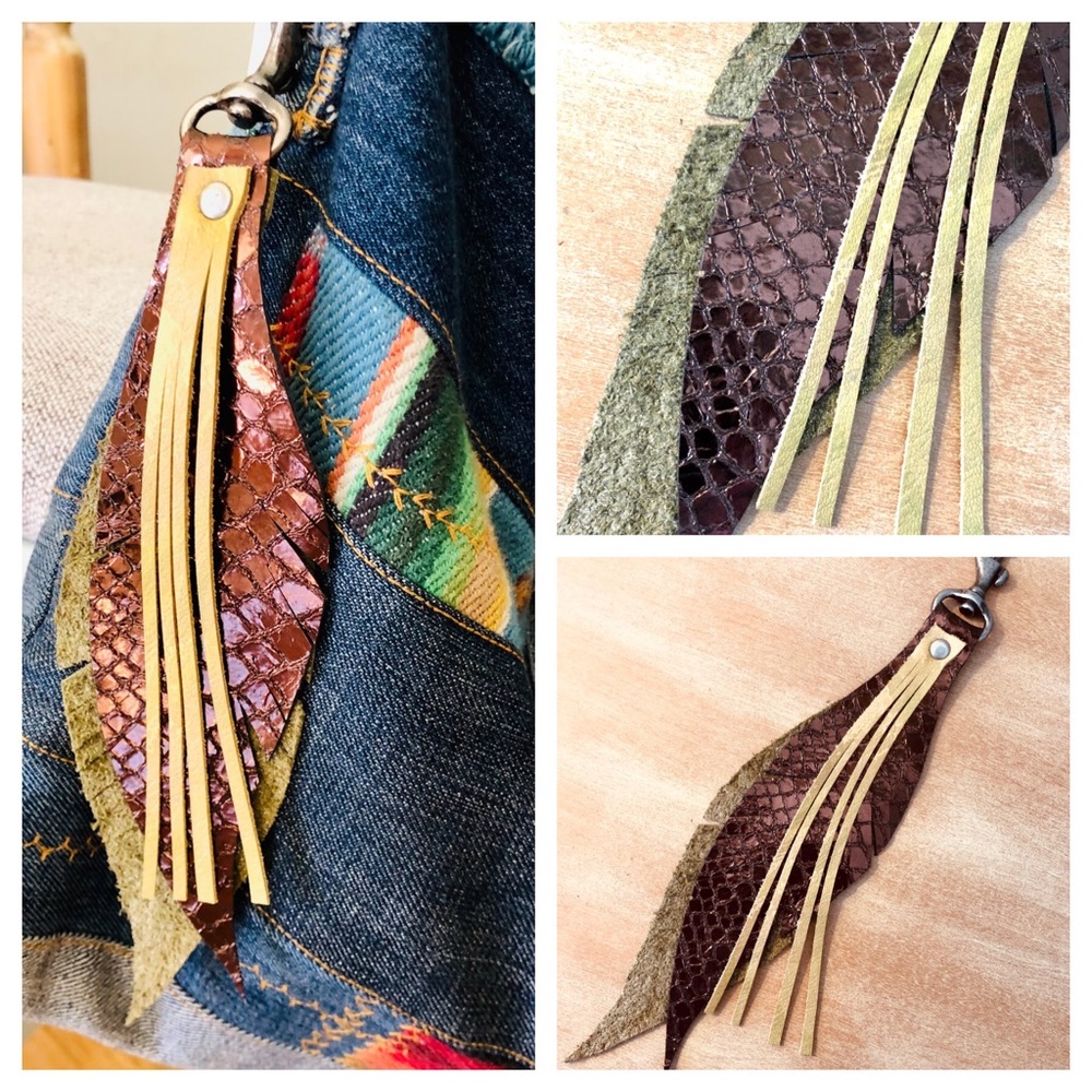 One of a kind leather key fob